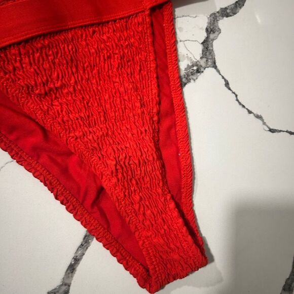 Red Textured Bikini Set - Picture 3 of 5